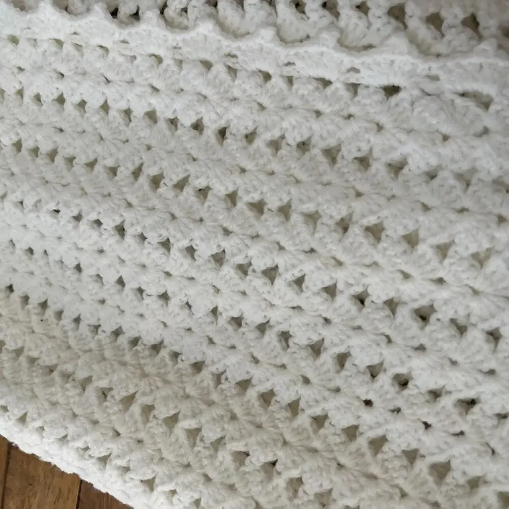 Handmade Crochet Hooded Shawl Cape Infant Toddler Unisex Adjustable Drawstring